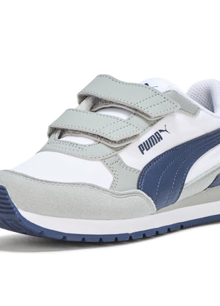 PUMA Kids ST Runner Hook and Loop Sneaker, Gray Echo Navy, 9 US Unisex Toddler
