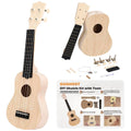 Goghost DIY Ukulele Kit with Tools（21 inch) - Build Your Own Ukulele Look, Wooden Small Hawaiian Guitar Gift for Kids, Adults, Beginners
