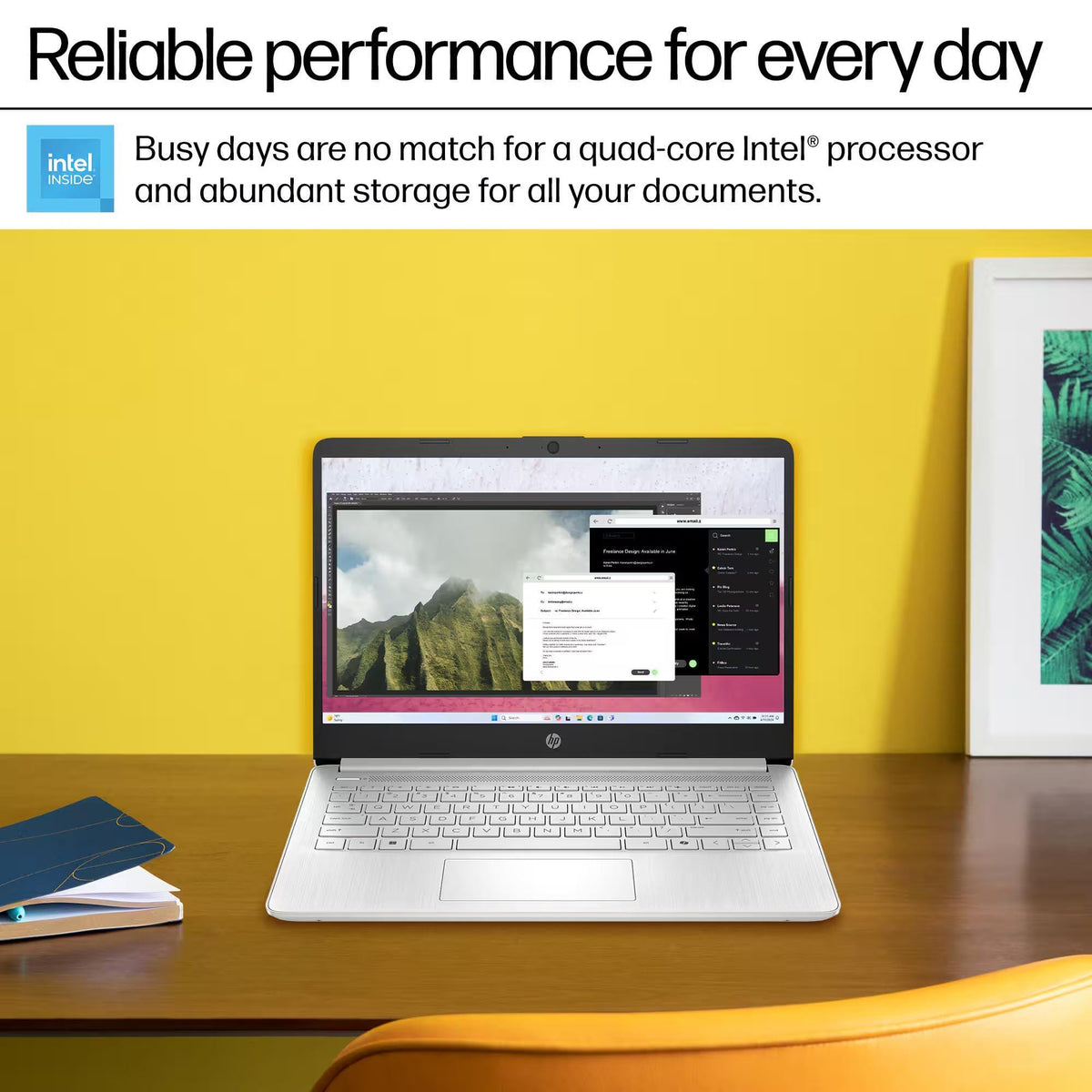 HP 14" Laptop 2025 Business Student Slim Computer, Lifetime MS Office, Copilot AI, Quad-Core Intel CPU, 16GB RAM, 628GB Storage (128GB UFS+500GB Ext), MarxsolAccessory, Wi-Fi 6, Win 11 Pro, Silver