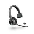 Poly - Voyager 4310 UC Wireless Headset (Plantronics) - Single-Ear Headset with Boom Mic - Connect to PC/Mac via USB-A Bluetooth Adapter, Cell Phone via Bluetooth - Works with Teams, Zoom & More,Black