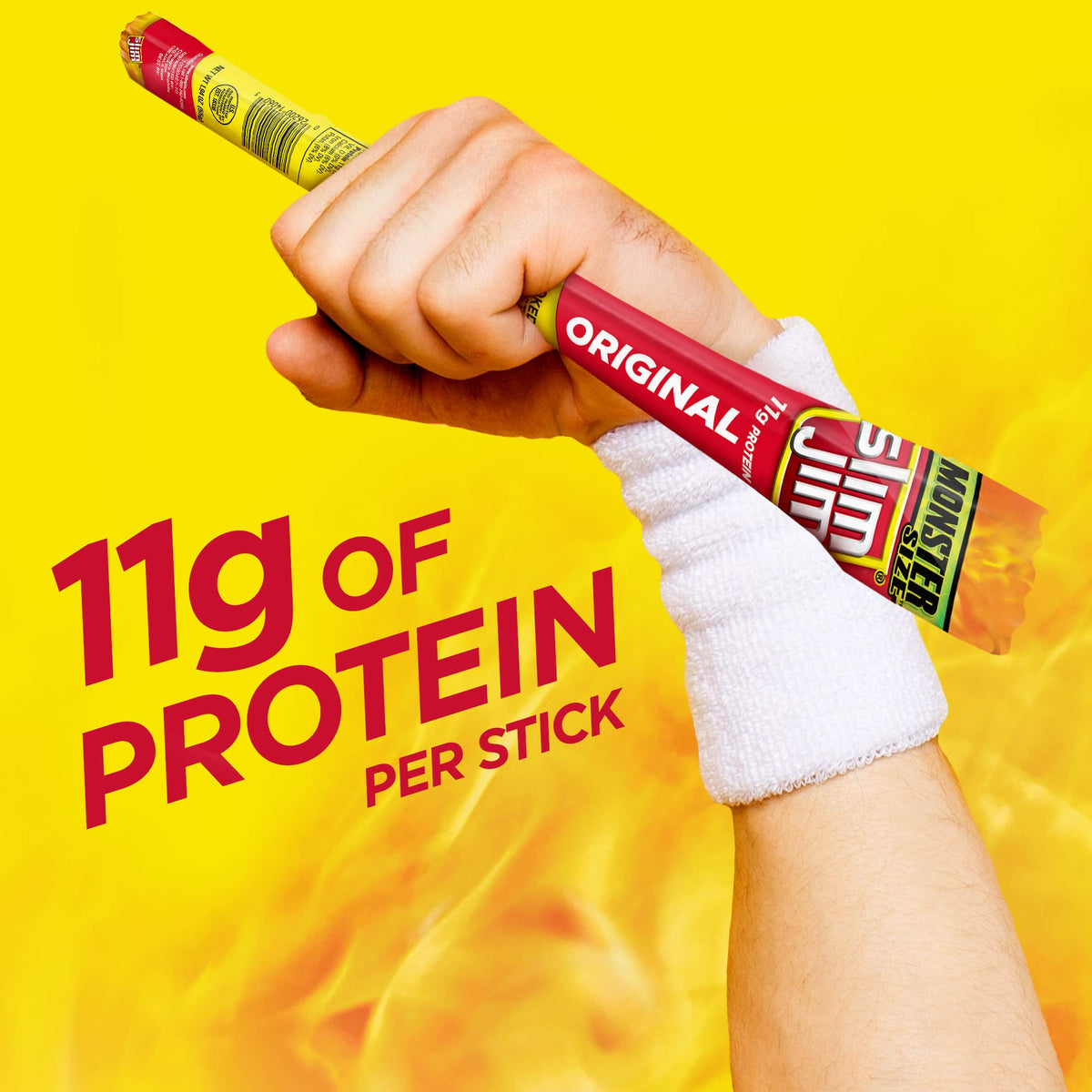 Slim Jim Monster Smoked Meat Sticks, Original Flavor, High Protein, Camping Snack, 1.94 oz. (18 Count)