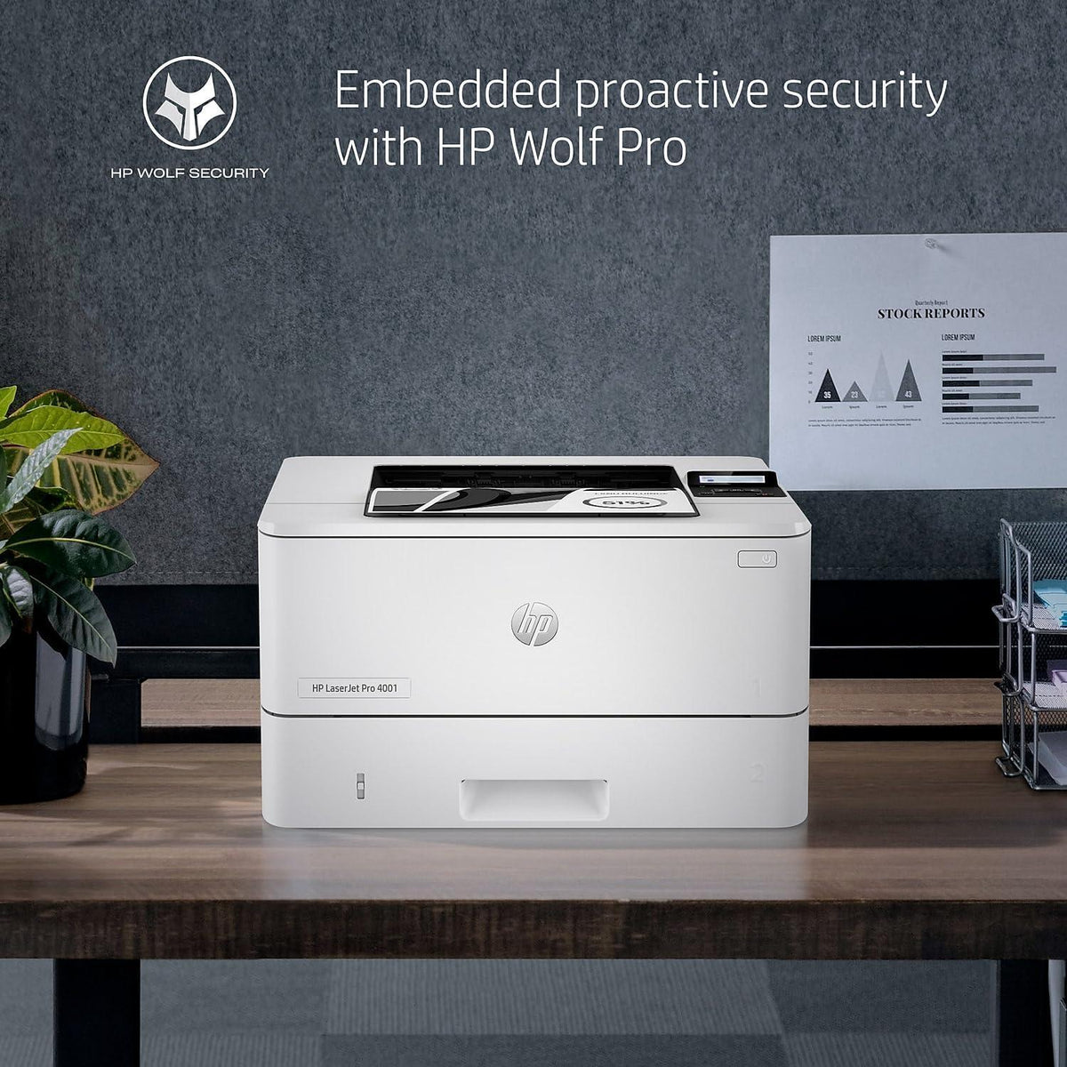 HP LaserJet Pro 4001dn Black & White Printer, Print, Fast speeds, Easy setup, Mobile printing, Advanced security, Best-for-small teams, Ethernet/USB only