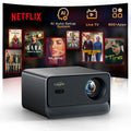 Projector with WiFi and Bluetooth, Mini-Projector: [Netflix-Licensed & AI Auto-Setup System & Live TV & 900ANSI & 600+Apps & Dolby Audio], Lisowod L03Pro 1080P Smart Portable-Outdoor-Movie Projector