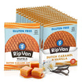 Rip Van Wafels Gluten-Free Stroopwafel - Dutch Caramel & Vanilla Stroopwafels Healthy Snacks Non-GMO Low Sugar (6g) Calorie, 12 Count