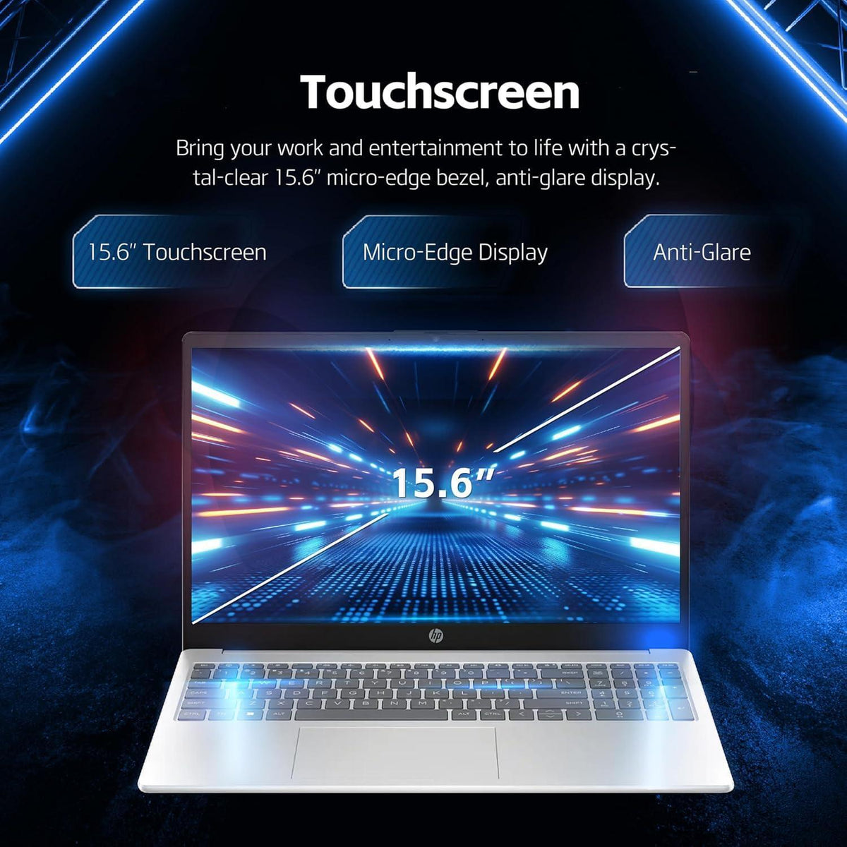 HP 2025 Pavilion 15.6" FHD Touchscreen Laptop Computer, 10-Core Intel Core 5 120U, 32GB RAM, 1TB SSD, Fast Wi-Fi 6, Long Battery Life, w/WOWPC Recovery USB, Windows 11 with Microsoft Office