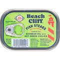 Beach Cliff Wild Caught Fish Steaks in Soybean Oil with Green Chilies, 3.75 oz Can - 16g Protein per Serving - Gluten Free, Keto Friendly - Great for Pasta & Seafood Recipes