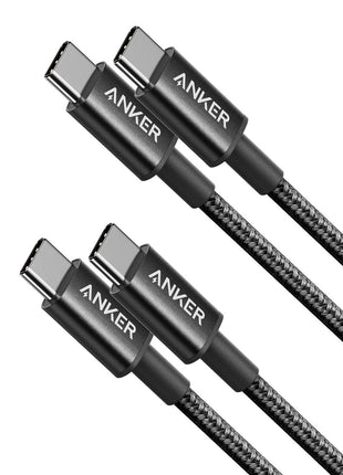 Anker USB C to USB C Cable, Type-C 60W Fast Charging Cable (3FT, 2Pack) for iPhone 16 Series, iPad mini 6 and More (Black)