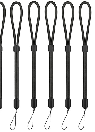 Hand Wrist Strap Lanyard, 6 Pack 9.5inch Adjustable Nylon Wristlet Straps Keychain String for Cell Phone Case Holder, AirPods Pro 2 2022, Camera, Key, GoPro, USB Drive, Ski Glove(Black)