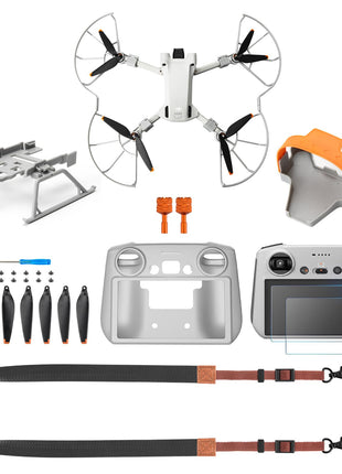 Mini 3 Pro/Mini 3 Accessories Bundle 8 in 1 Accessories kit, Propeller Holder Strap,Propeller Guard,Joysticks,HD Glass Protector,Lanyard Neck Strap,Landing Gear,Silicone Protection Cover,Propellers