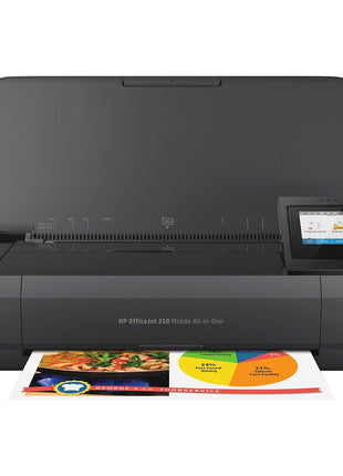 HP OfficeJet 250 Wireless Mobile Printer, Scanner, Copier - Black, Battery Included (CZ992A)