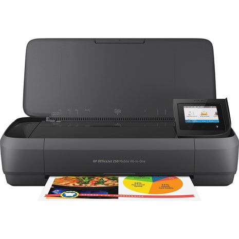 HP OfficeJet 250 Wireless Mobile Printer, Scanner, Copier - Black, Battery Included (CZ992A)