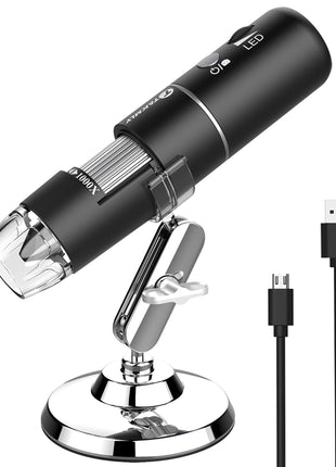 Magnifying Glass with Light Portable Handheld USB Digital Microscope Macro Camera 2.0 inch IPS Color Screen Fixed Focus, 200w Pixel, 500x Magnification, Compatible with Windows, Mac OS