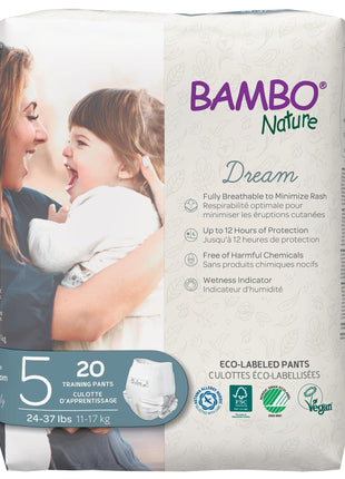 Bambo Nature Premium Eco-friendly Training Pants, Size 5 (27-40 Lbs), 20 Count