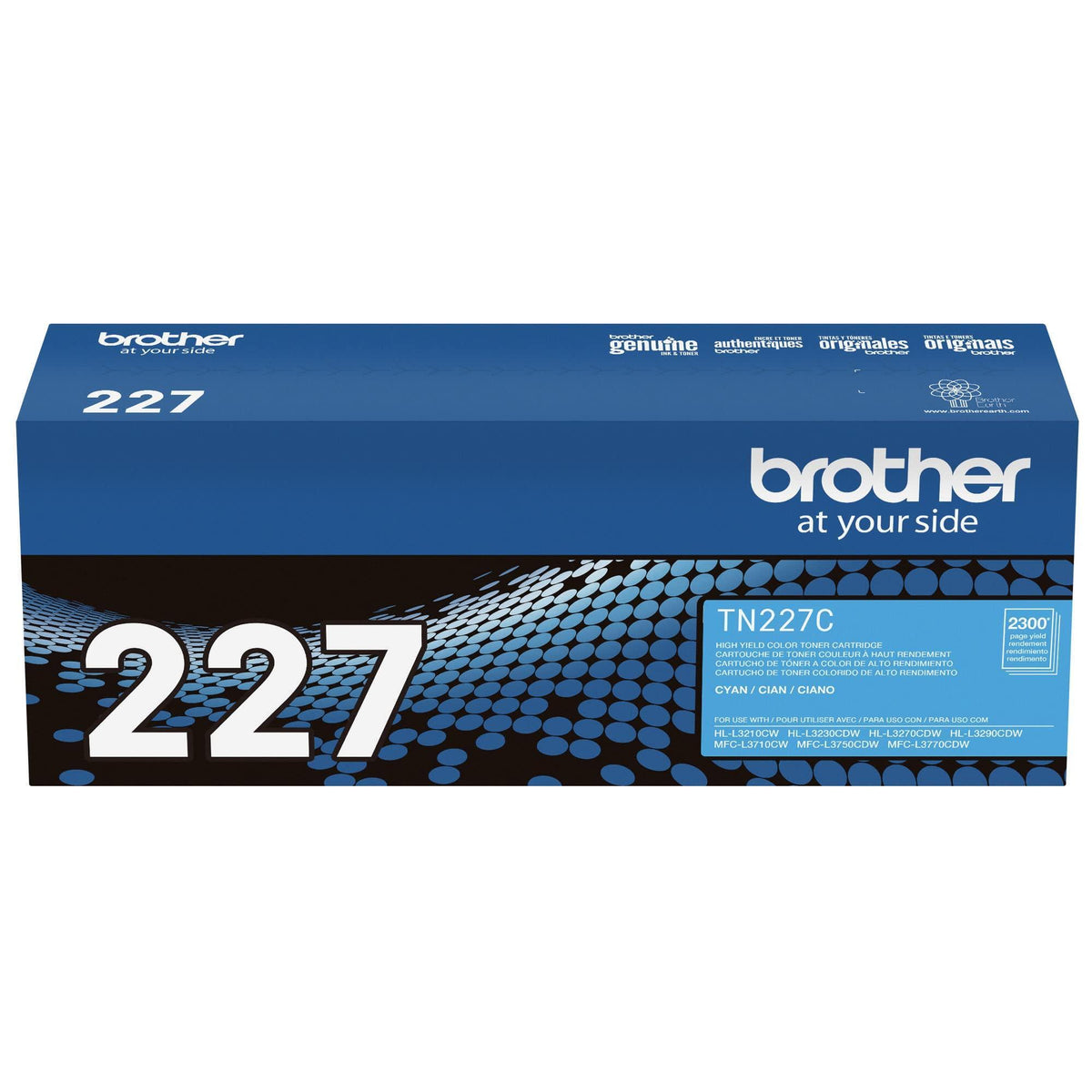Brother Genuine TN227C, High Yield Toner Cartridge, Replacement Cyan Toner, Page Yield Up to 2,300 Pages, TN227, Amazon Dash Replenishment Cartridge 15.3 x 4.1 x 6.1 inches