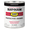 Rust-Oleum 7779502 Stops Rust Brush On Paint, Quart, Gloss Black, 32 Fl Oz (Pack of 1)