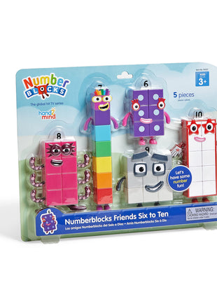 hand2mind Numberblocks Friends Six to Ten Figures – Official Licensed Character Action Figure Set, Numbers and Counting Figurines, Pretend Play Toys, for Kids Ages 3, 4, 5, 6, 7