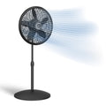 Lasko Pedestal Fan, Oscillating Fan for Bedroom with Adjustable Height and 3 Cooling Speeds, Portable, 18 inch, Black, 1827