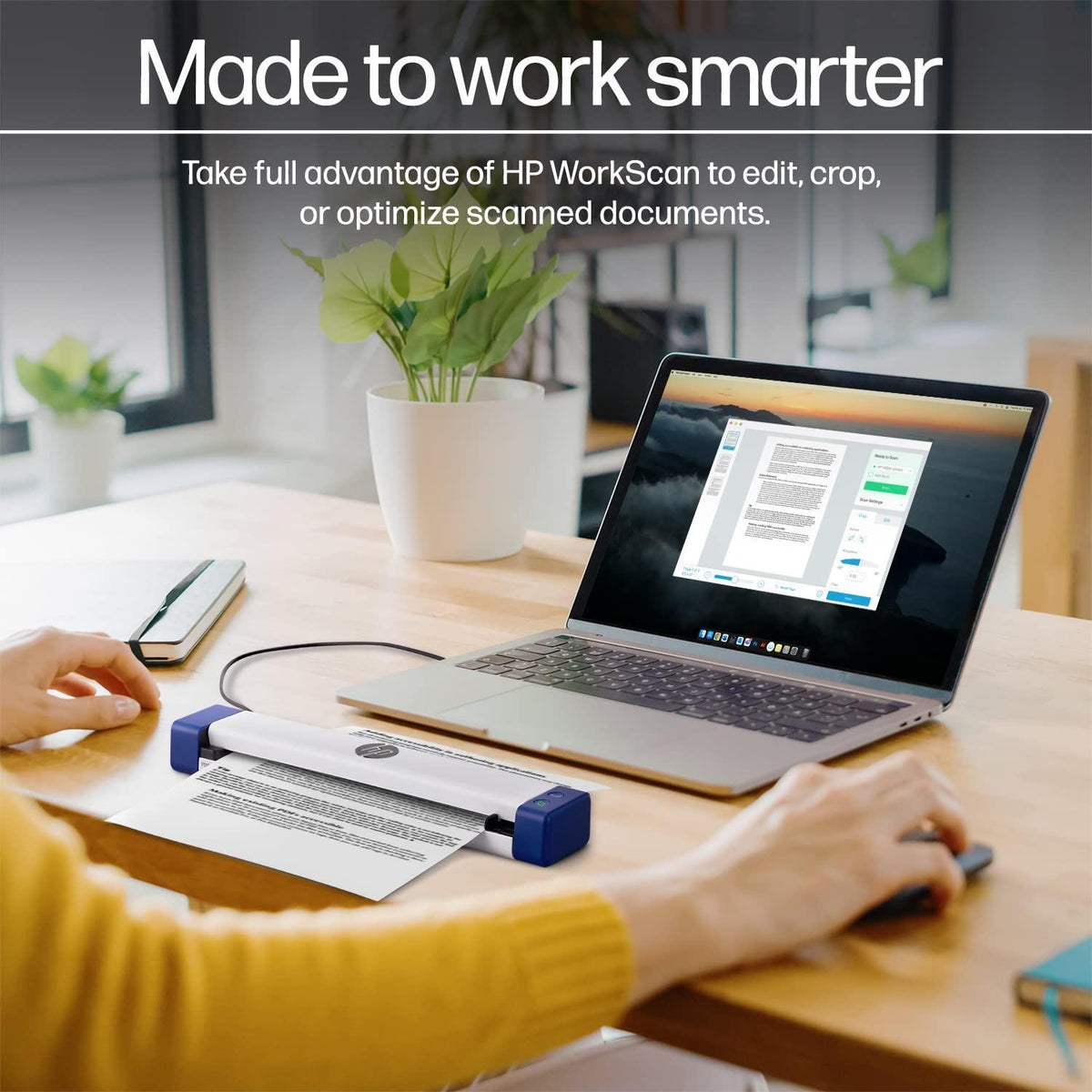 HP Small USB Document & Photo Scanner for Portable 1-Sided Sheetfed Digital Scanning, Model HPPS100, for Home, Office & Business, PC and Mac Compatible, HP WorkScan Software Included