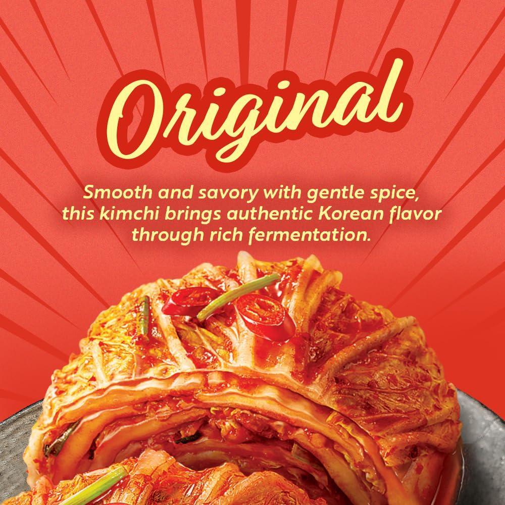 JONGGA Spicy Napa Cabbage Kimchi – (Pack of 8), Shelf-Stable Korean Fermented Kimchi, Authentic Spicy Pickled Cabbage, Probiotic-Rich, Perfect for Ramen, Rice & Stir-Fries (Orginal)