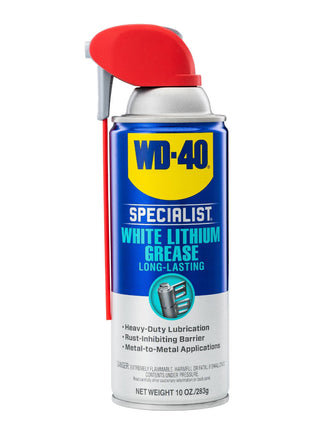 WD-40 Specialist White Lithium Grease Spray with SMART STRAW SPRAYS 2 WAYS, 10 OZ