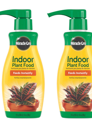 Miracle-Gro Indoor Plant Food, Liquid Plant Food for Houseplants, Snake Plants, Peace Lilies, Flowers, Vegetables, Herbs and More, 8 oz., 2-Pack
