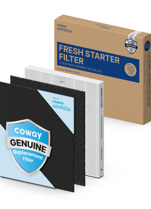 COWAY AP 1512HH & 200M Air Purifier Filter Replacement, Fresh Starter Pack, 2 Fresh Starter Deodorization Filters and 1 True HEPA Filter, 1 Pack, Black