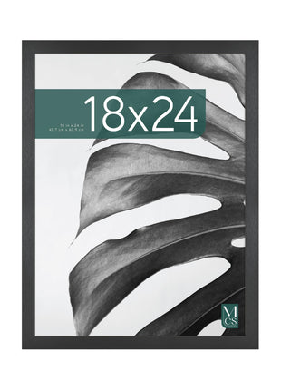 MCS Studio Gallery 18x24 Poster Frame Black Woodgrain Engineered Wood, Vertical & Horizontal Wall Hanging Large Picture Frame for Photos, Posters & Art Prints (1-Pack)