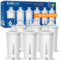 Pureline Replacement for Brita® Filter, Pitchers and Dispensers, Classic 35557, OB03, Mavea® 107007, Replacement for Brita® Pitchers Grand, Lake, Capri, Wave and More (6 Pack)