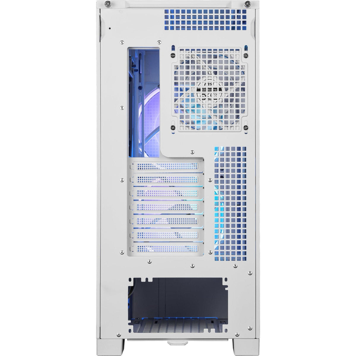 MSI MPG Velox 300R Airflow PZ White - Mid-Tower Gaming PC Case - Tempered Glass Side Panel - 2 x 160 mm Dual Layer Blades Fans - Liquid Cooling Support up to 360mm Radiator - Mesh Panel for Airflow