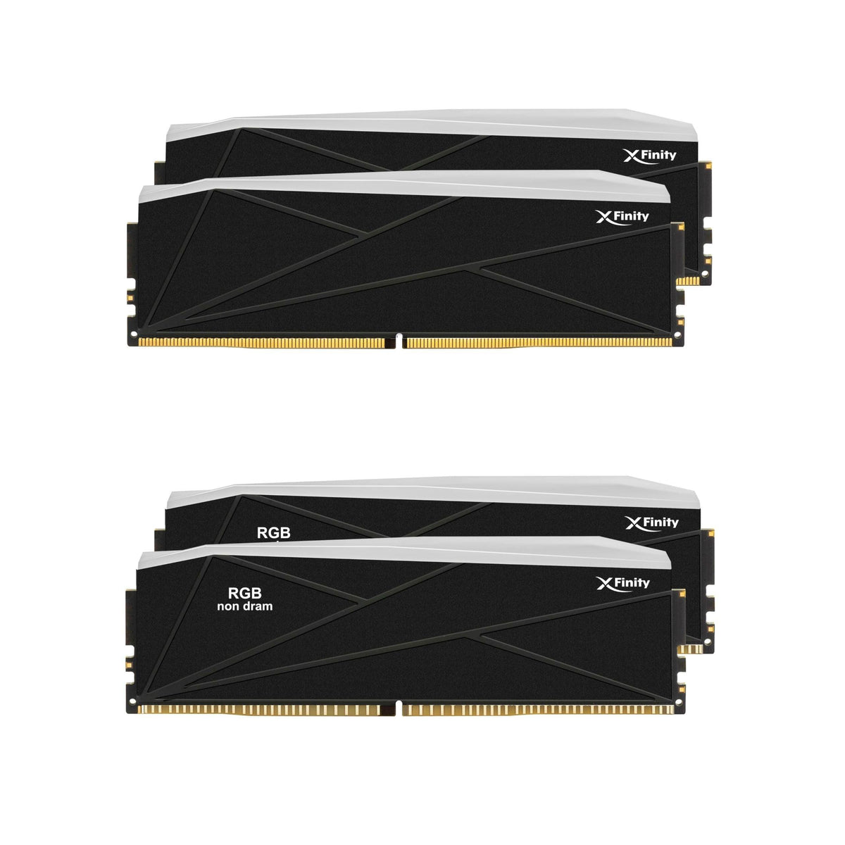 V-Color DDR5 SCC KIT 2+2 Manta XFinity 32GB(16GBx2) 8000MHz with RGB Filler kit CL38 1.45V SK Hynix IC RGB Gaming Desktop Upgrade RAM Memory Module - Black (TMXFL1680838KW-DK)
