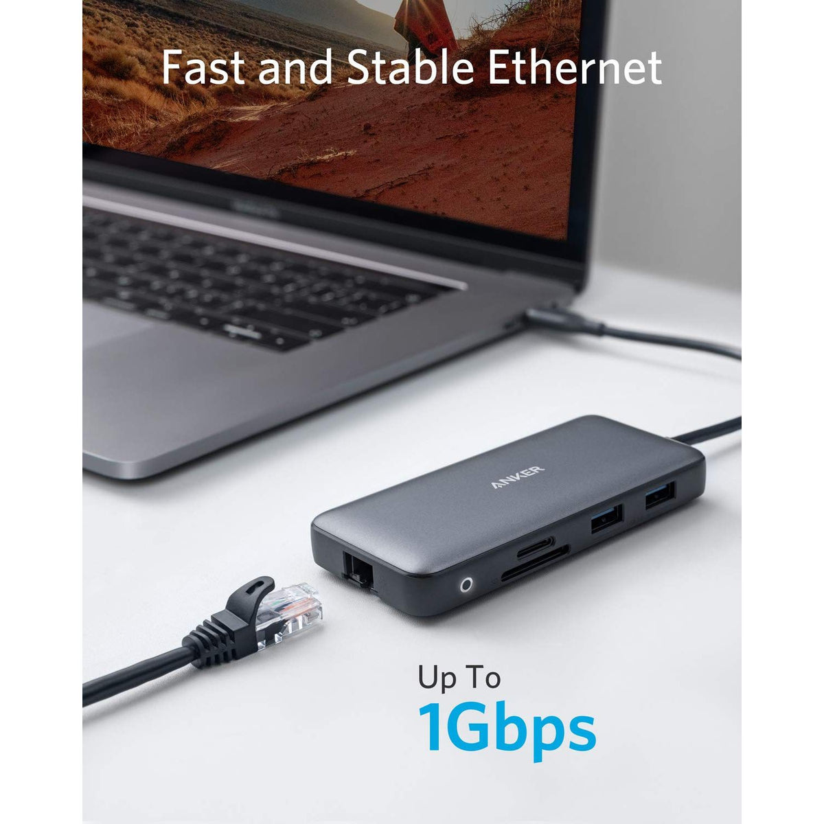 Anker Laptop Docking Station Dual Monitor, 8-in-1 USB C Hub, 4K Dual Monitor with 2 HDMI, 1 Gbps Ethernet Hub, 85W Power Delivery, SD Card Reader for MacBook Pro, XPS and More
