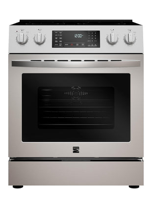 Kenmore Front Control Electric Range Oven with 5 Cooktop Elements with 7 Cooking Power Options, True Convection, Steam and Self Clean, Freestanding Oven, 4.8 cu. ft. Capacity Stainless Steel