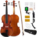 PHOENIX Violin 4/4 Full Size Kit, Violin Fiddle Set for Beginner Adults Student with Rosewood Bow Extra Strings & Bridge (Natural, 4/4)