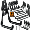 HUPBIPY 12 Pack Garage Hooks Heavy Duty Utility Steel with Anti-Slip Coating Wall Mount Storage Organizer for Hanging Power and Garden Tools, Ladders, Hose, Bikes, Ropes, Bulk Items, and More