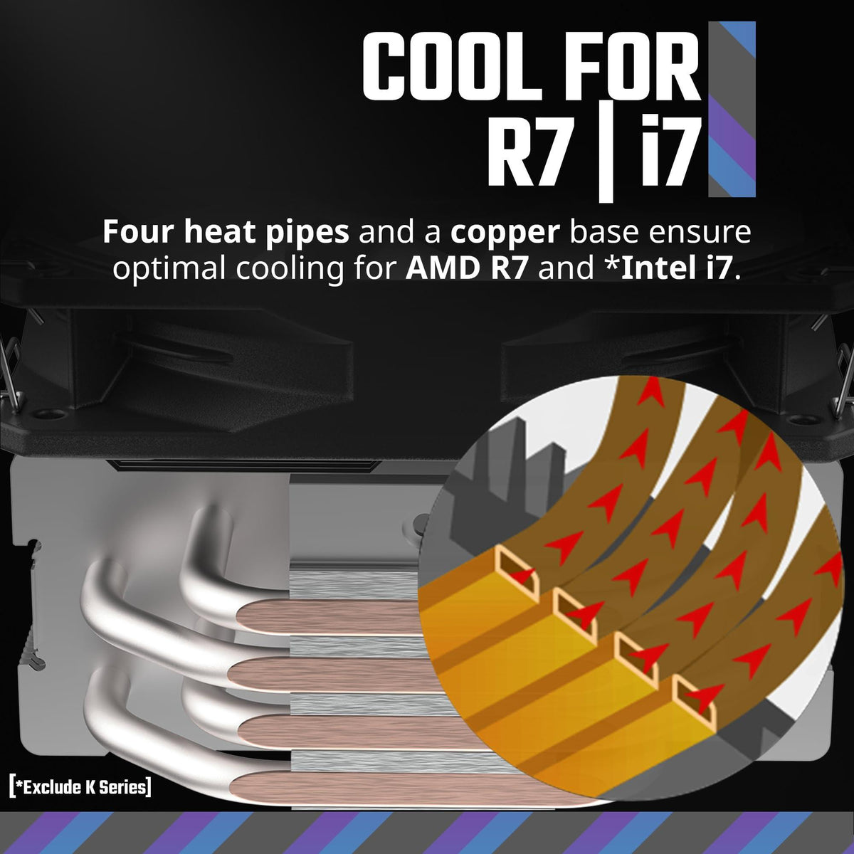 Cooler Master Hyper 212 Spectrum V3 ARGB CPU Air Cooler, 120mm PWM Fan, 4 Copper Heat Pipes, 152mm Tall, AMD Ryzen AM5/AM4, Intel LGA 1851/1700/1200 Brackets