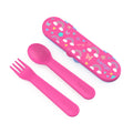 Bentgo Kids Utensil Set - Reusable Plastic Fork, Spoon & Storage Case BPA-Free Materials, Easy-Grip Handles, Dishwasher Safe Ideal for School Lunch, Travel, Outdoors (Rainbows and Butterflies)