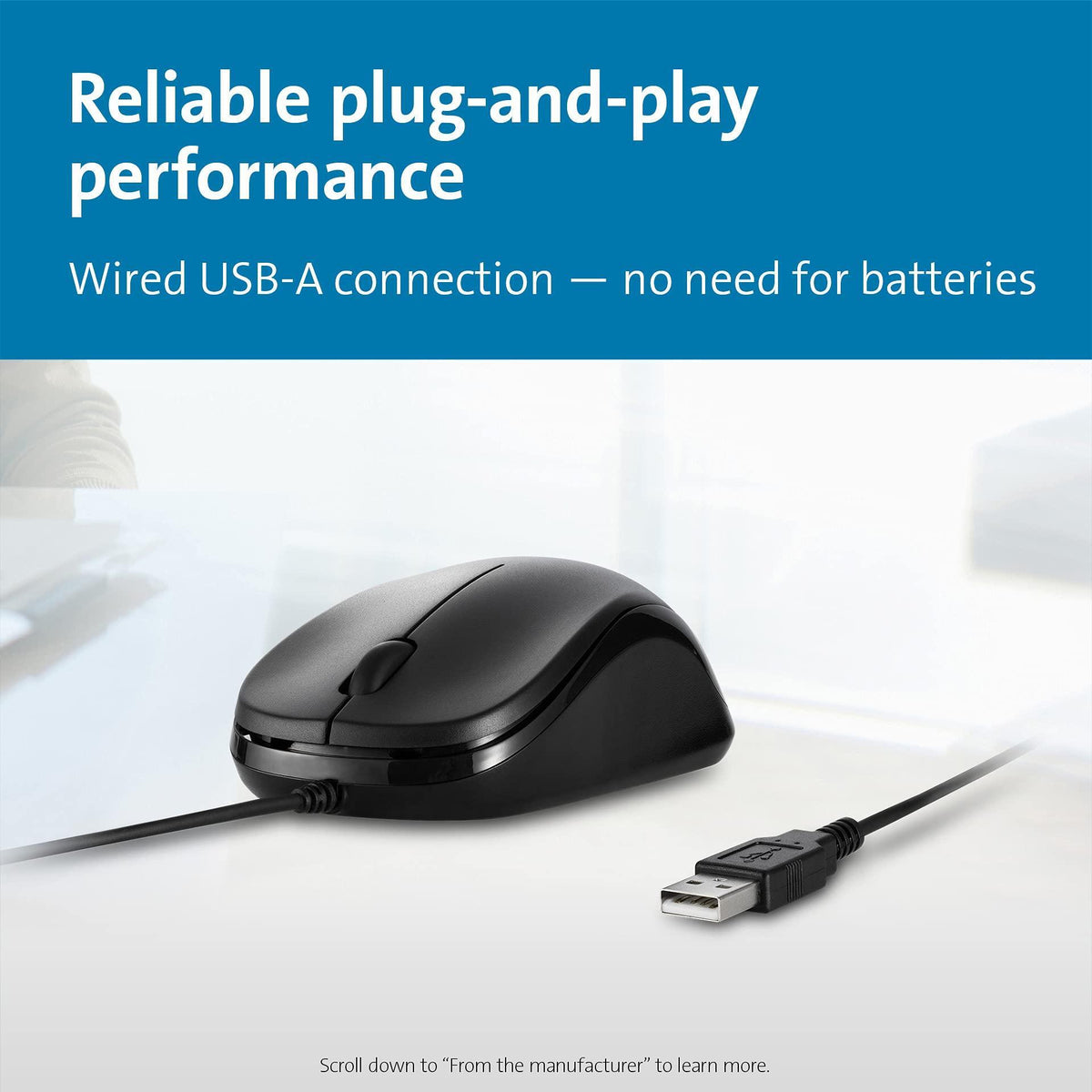 Kensington Simple Solutions Wired Mouse TAA-Compliant (K55114WW)