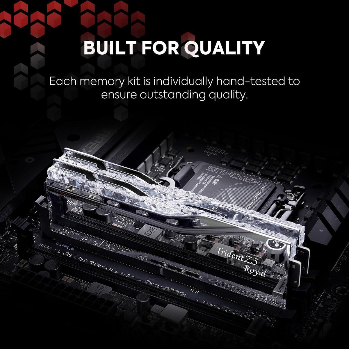 G.SKILL Trident Z5 Royal Series (Intel XMP 3.0) DDR5 RAM 48GB (2x24GB) 8000MT/s CL40-48-48-128 1.30V Desktop Computer Memory U-DIMM - Silver (F5-8000J4048E24GX2-TR5S)