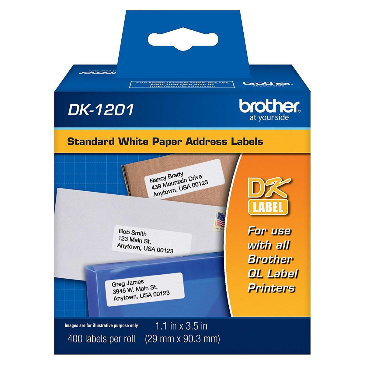 Brother Dk-1201 Die-Cut Standard Address Labels 1.1in X 3.5in