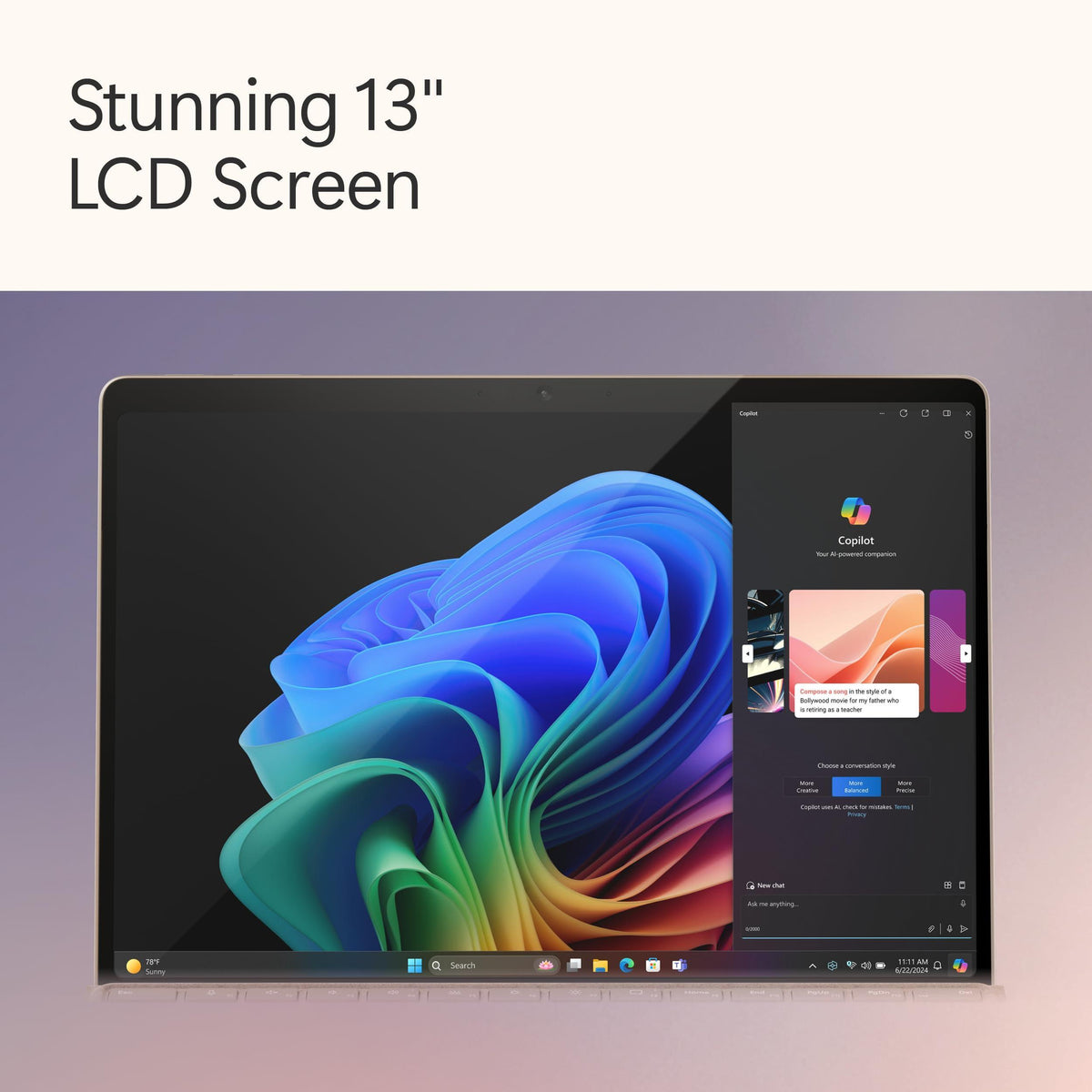 Microsoft Surface Pro 2-in-1 Laptop/Tablet (2024), Windows 11 Copilot+ PC, 13" Touchscreen Display, Snapdragon X Plus (10 Core), 16GB RAM, 512GB Storage, Dune