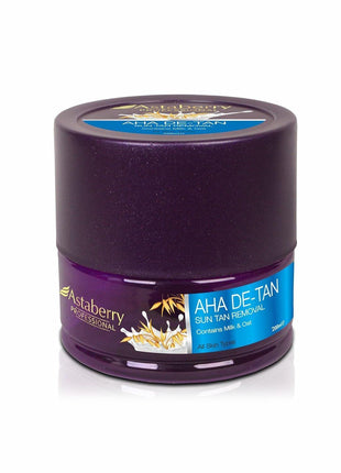 Astaberry Professional Aha De-tan Face Mask for Sun Tan Removal - Skin Brightening Therapy Ultimate Glow | Removes dark spots | Lighter skin tone | All Skin Types | Contains Milk & Oats - 200ml