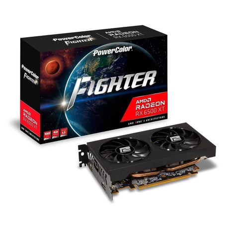 PowerColor Fighter AMD Radeon RX 6500 XT Gaming Graphics Card with 4GB GDDR6 Memory
