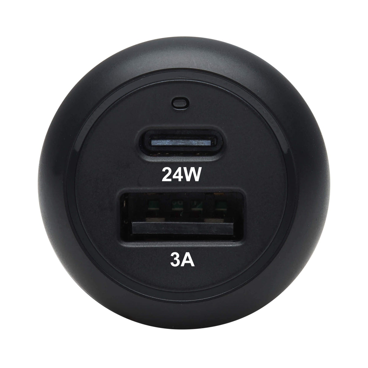 Tripp Lite USB Car Charger, 24W Dual Port USB Car Charger, USB-C 24W PD 3.0, USB-A 24W QC 3.0, Black (U280-C02-24W-1B)
