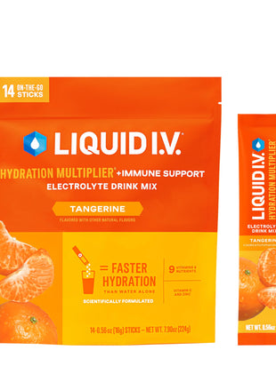 Liquid I.V. Hydration Multiplier +Immune Support   Tangerine | Electrolyte Powder Drink Mix | 1 Pack (14 Servings)