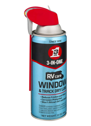 3-IN-ONE RVcare Window & Track Dry Lube with SMART STRAW SPRAYS 2 WAYS, 10 OZ