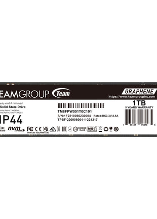 TEAMGROUP MP44 1TB SLC Cache Gen 4x4 M.2 2280 PCIe 4.0 with NVMe Laptop Desktop NUC NAS SSD (R/W Speed up to 7000/6000MB/s) TM8FPW001T0C101