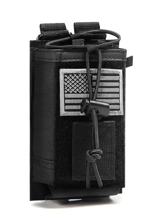 Tactical Molle Radio Holster Holder Case Military Heavy Duty Pouch Bag for Two Ways Walkie Talkies Adjustable Storage with 1 Pack Patch