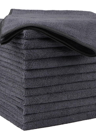 HOMEXCEL Microfiber Cleaning Cloths 12 Pack, Premium 16 x 16 inch Microfiber Towel for Cars, Ultra Absorbent Car Washing Cloth, Lint Free Streak Free Wash Cloths for Car, Kitchen, and Window, Grey