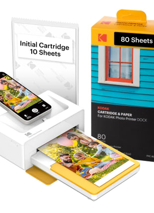 KODAK Dock Plus 4PASS Instant Photo Printer, 4x6 inches, 90 Sheets Bundle