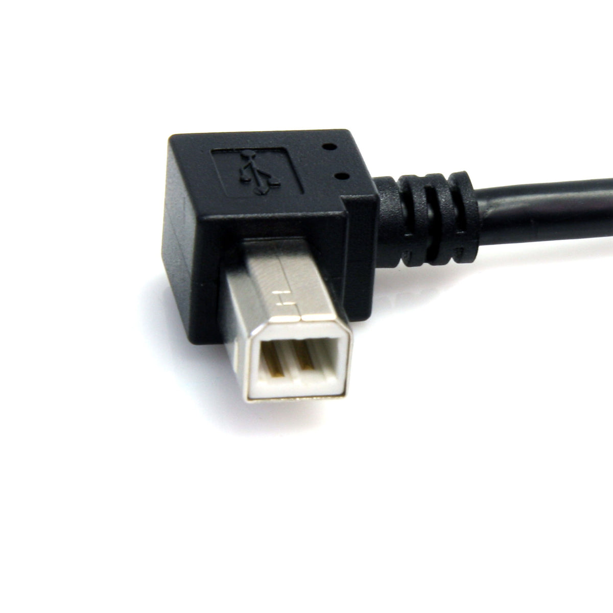 StarTech.com 91cm (3 ft.) / 91cm A Right Angle to B Right Angle USB Cable - 0.91m Right Angle USB 2.0 - 1x USB A 1x USB B - Black (USB2HAB2RA3)